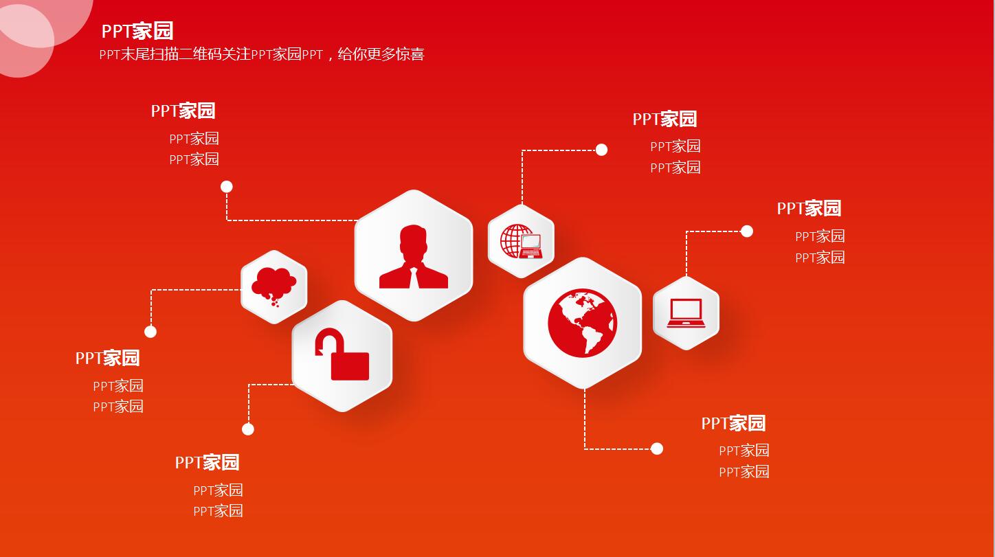 简约红色渐变扁平风格年终工作述职报告总结ppt模板