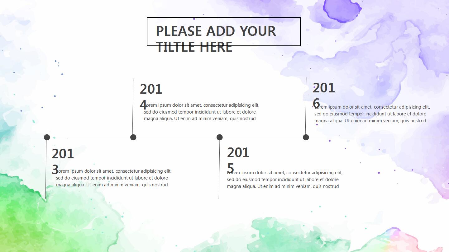 水彩渲染文艺唯美动态清新通用ppt模板