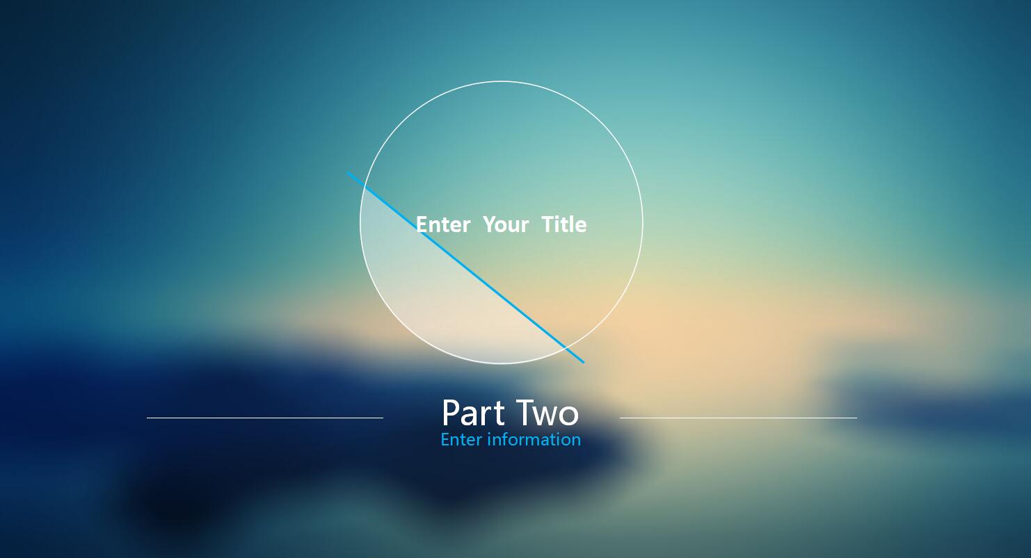 蓝色清新简约创意ios扁平风工作计划汇报ppt模板