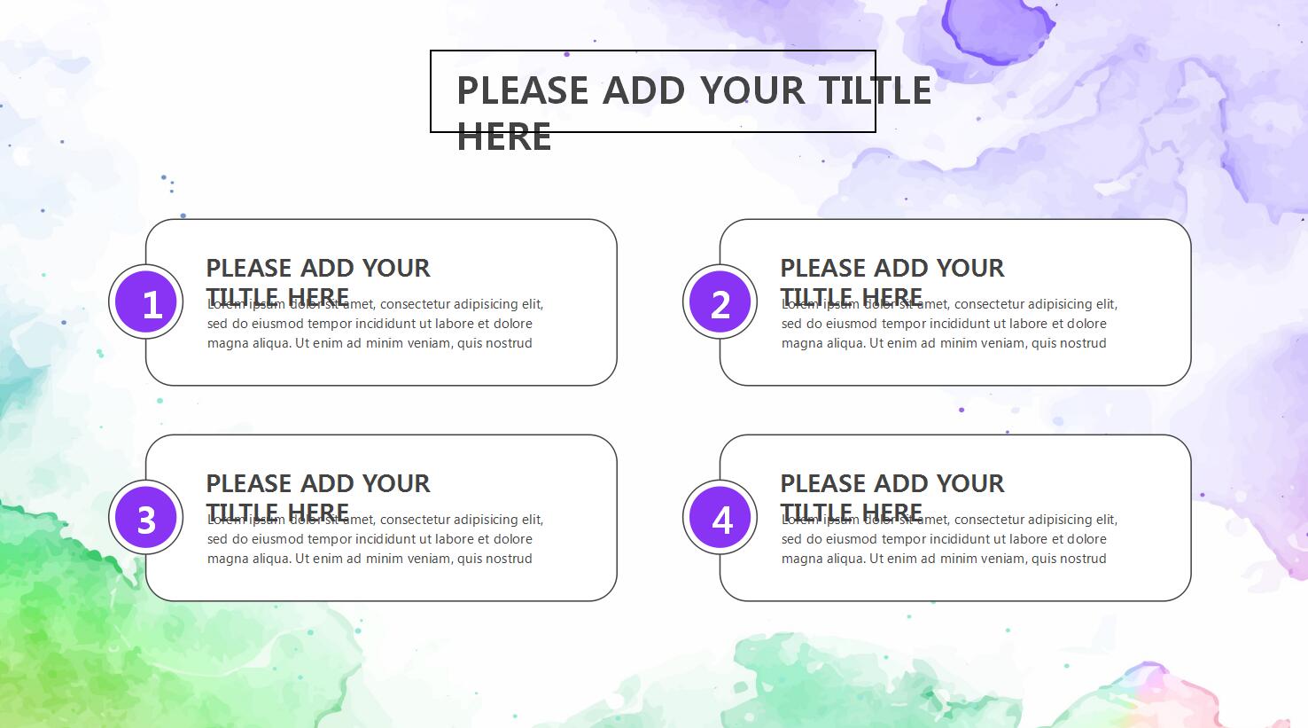 水彩渲染文艺唯美动态清新通用ppt模板