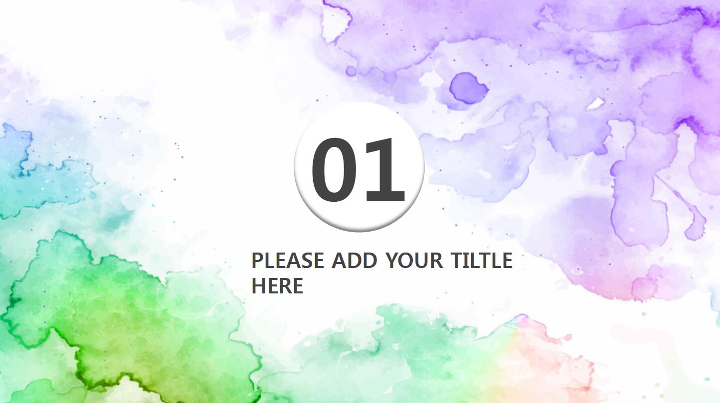 水彩渲染文艺唯美动态清新通用ppt模板