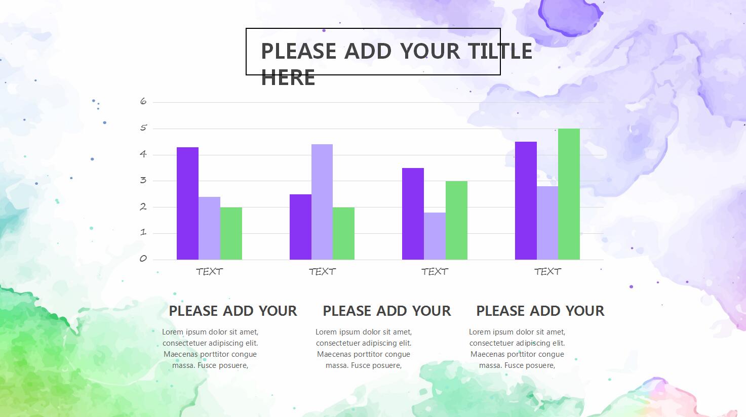 水彩渲染文艺唯美动态清新通用ppt模板