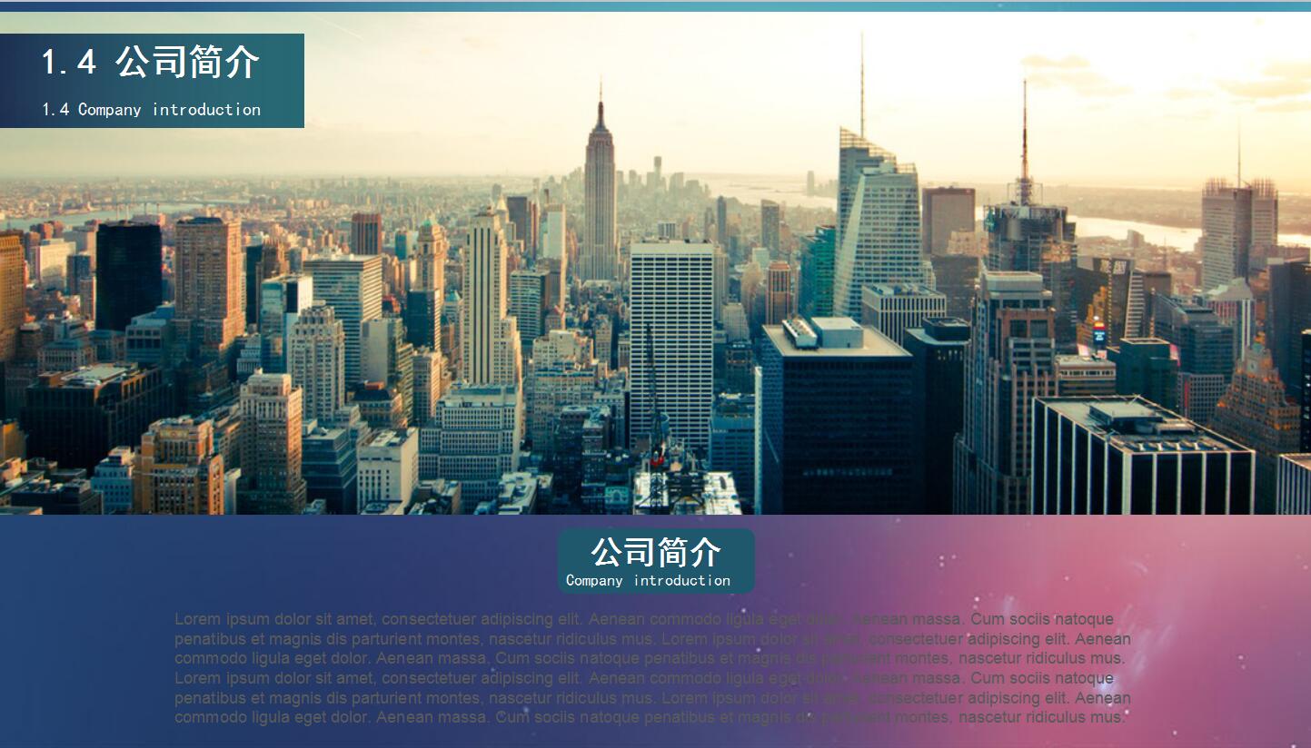 ios商务星空扁平化公司简介工作述职报告ppt素材