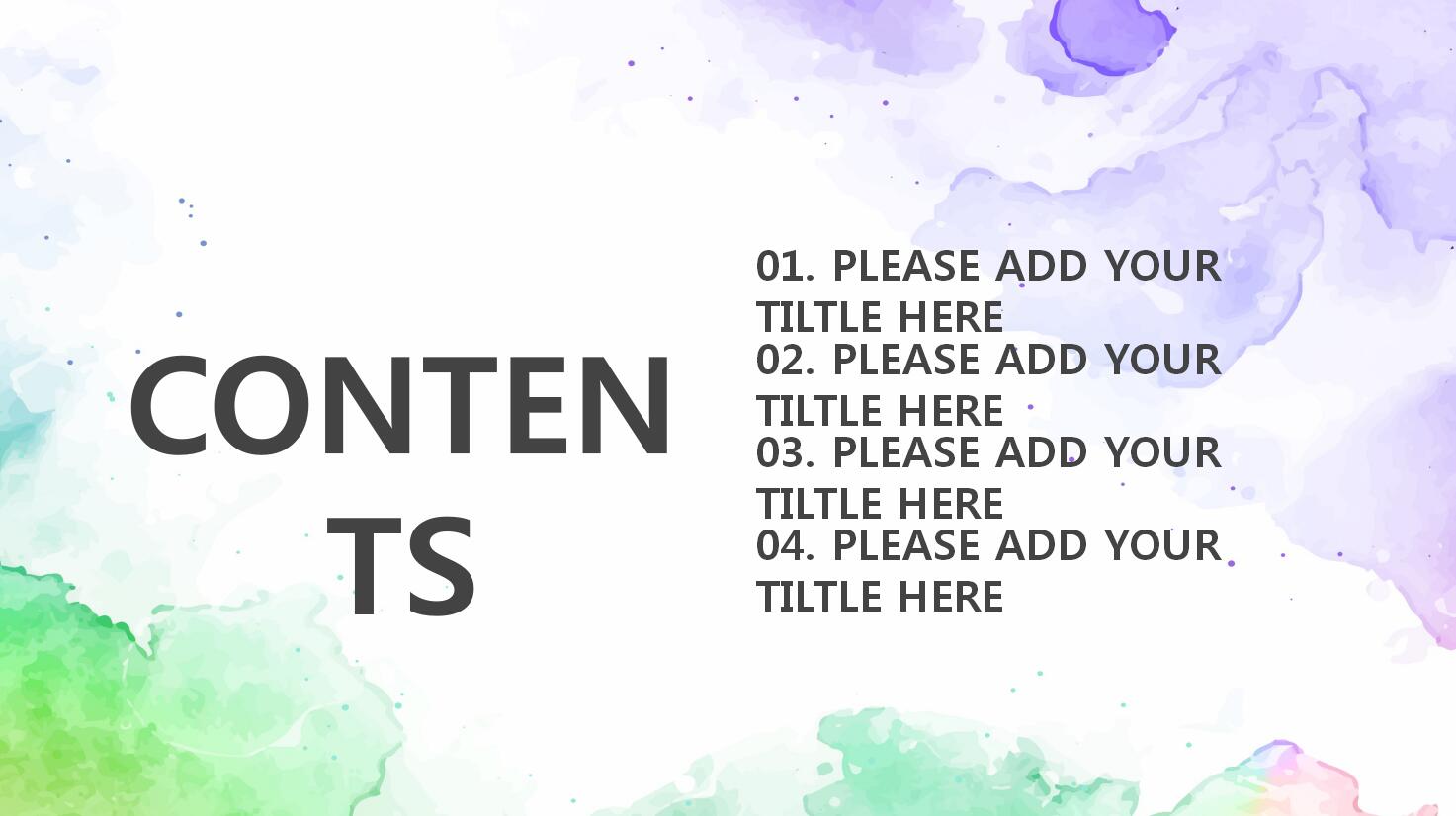 水彩渲染文艺唯美动态清新通用ppt模板