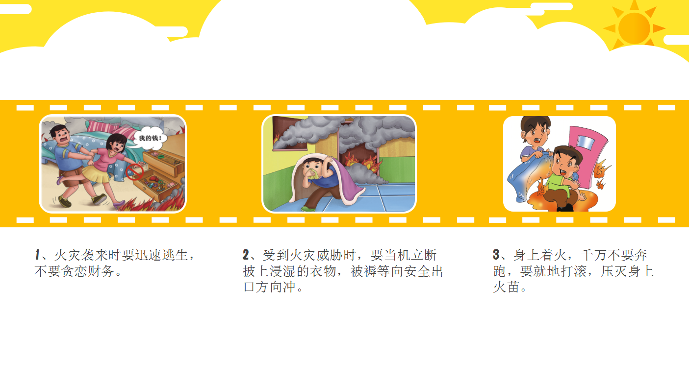 卡通精美儿童消防知识ppt模板
