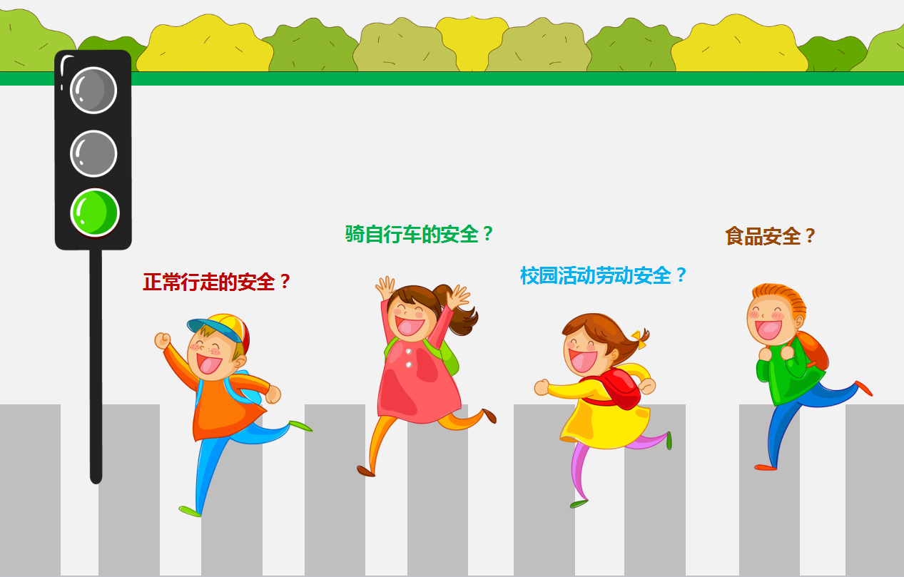 可爱动态儿童校园交通安全ppt模板