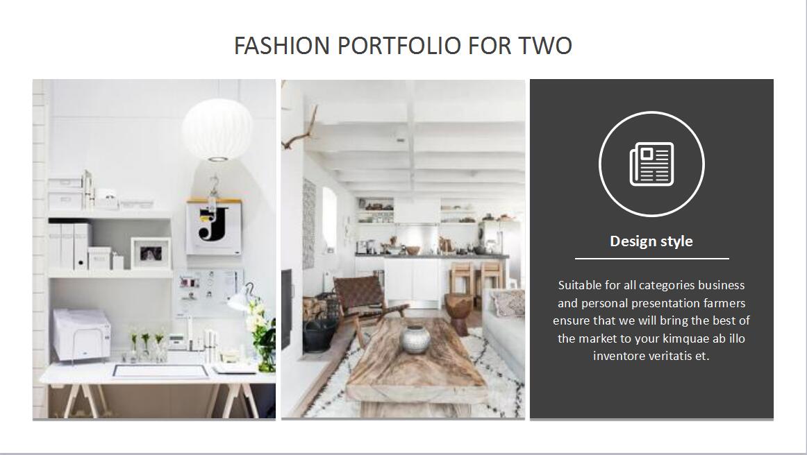 白色简约北欧风情室内设计PPT模板