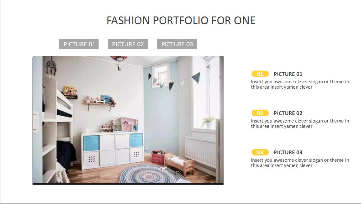 白色简约北欧风情室内设计PPT模板