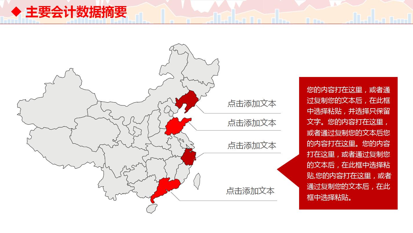 红色高端企业财务数据分析PPT模板