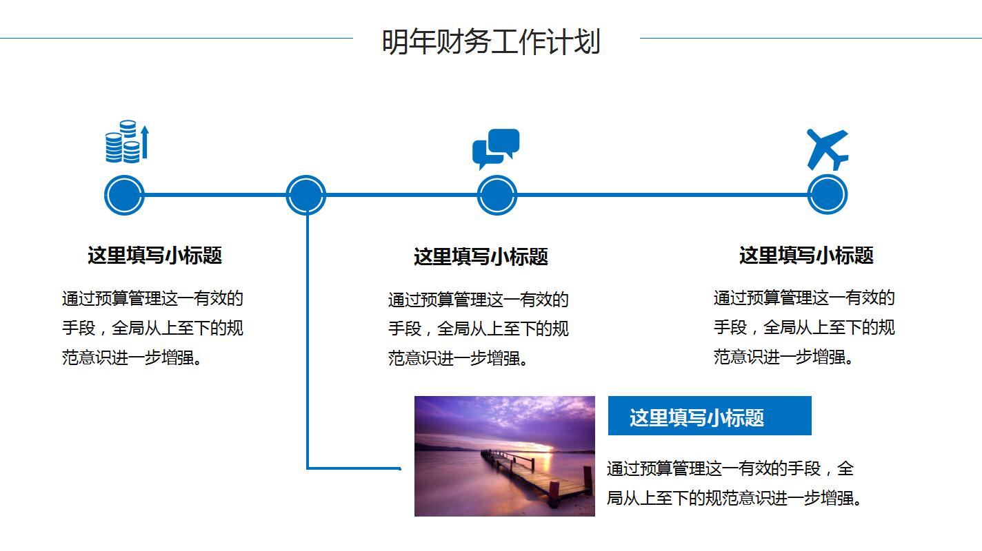 时尚蓝色欧美风财务年终总结ppt模板