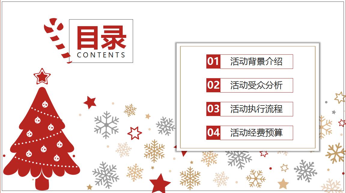 白色简约时尚圣诞节活动策划PPT模板