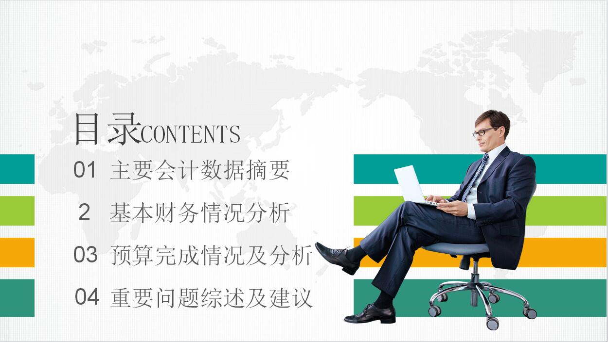 简约财务工作总结汇报商务PPT模板