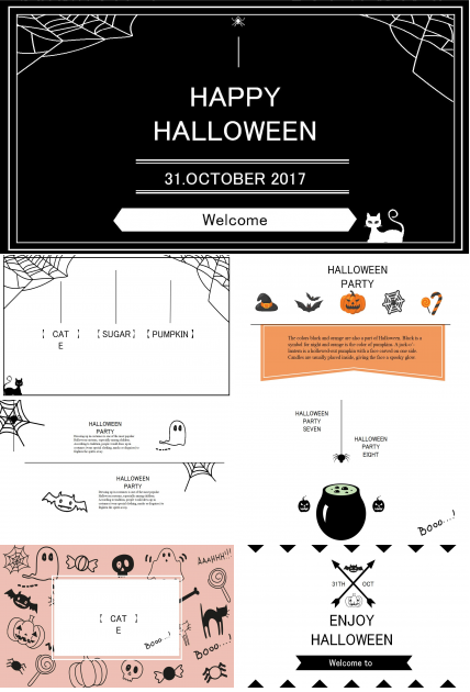 儿童可爱卡通万圣节主题活动策划ppt模板