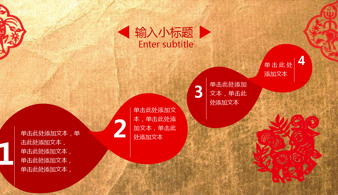 2018中国风红色创意剪纸ppt模板