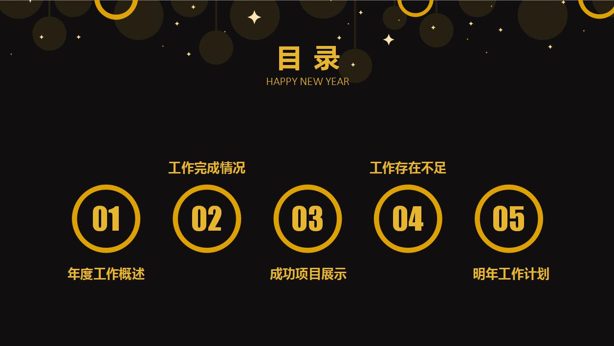大气黑色简约个人年终工作汇报ppt模板