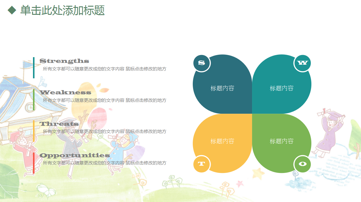 小学手绘卡通教师说课动态ppt模板