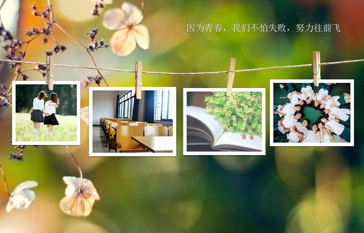 绿色简洁致青春同学聚会ppt模板
