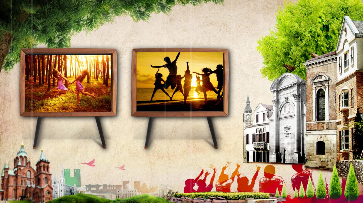 棕色复古创意毕业纪念册ppt动态模板