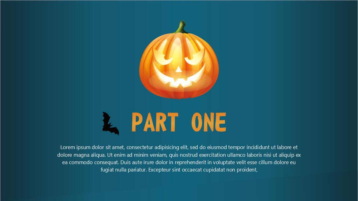 蓝色英文简约万圣节活动策划PPT模板