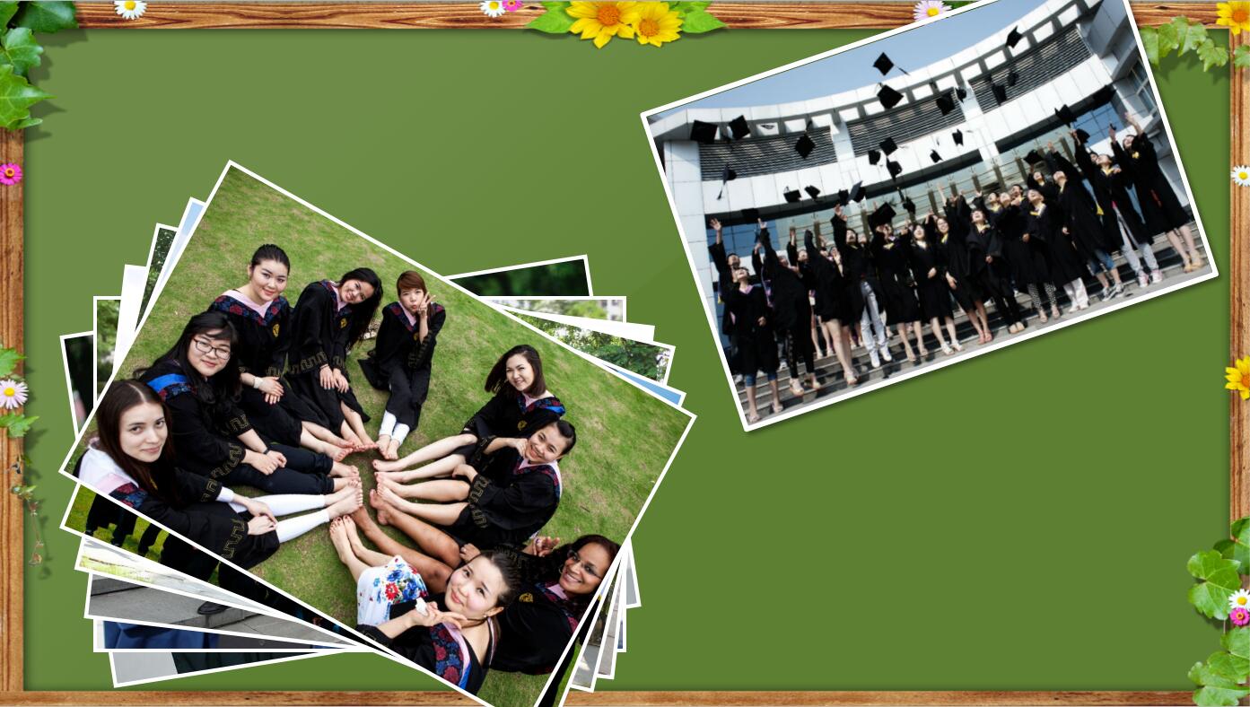 绿色创意简洁同学聚会毕业纪念册ppt动态模板