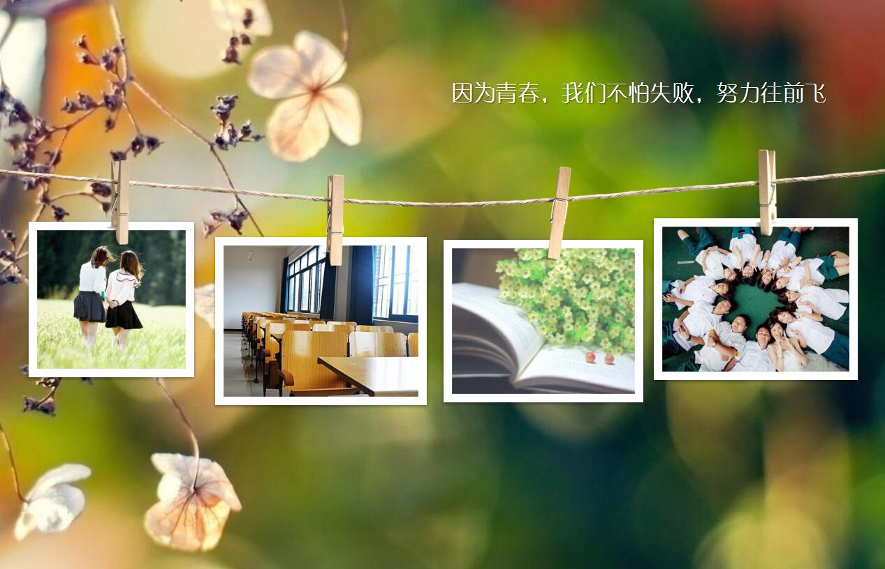 多彩简约老同学聚会毕业回忆录ppt模板