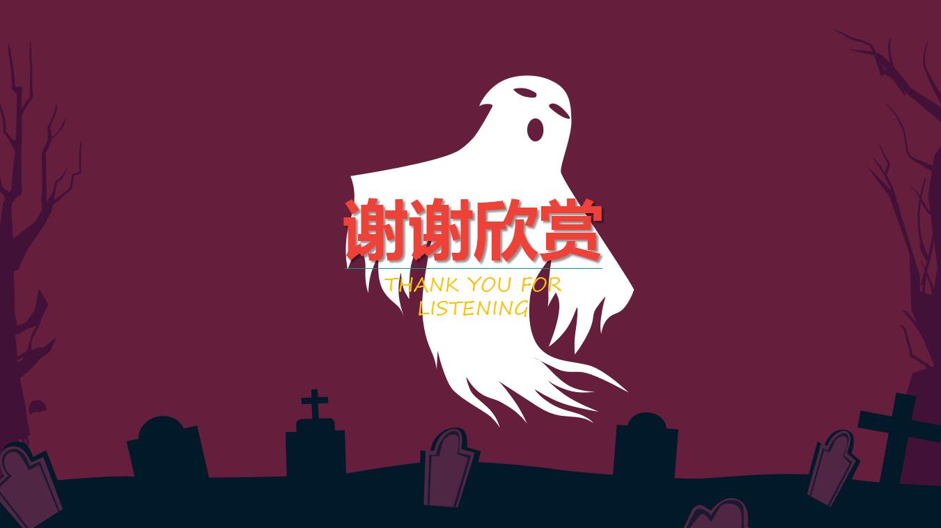 简洁卡通万圣节活动晚会策划ppt模板