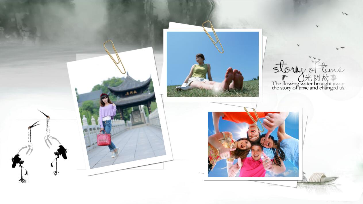 中国风温馨同学聚会毕业纪念册ppt模板