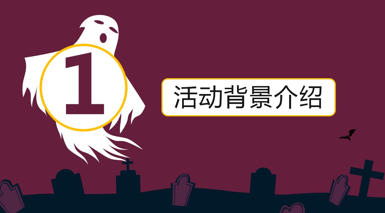 简洁卡通万圣节活动晚会策划ppt模板