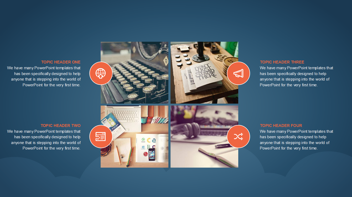 深蓝色大气简约学校教育课件PPT模板