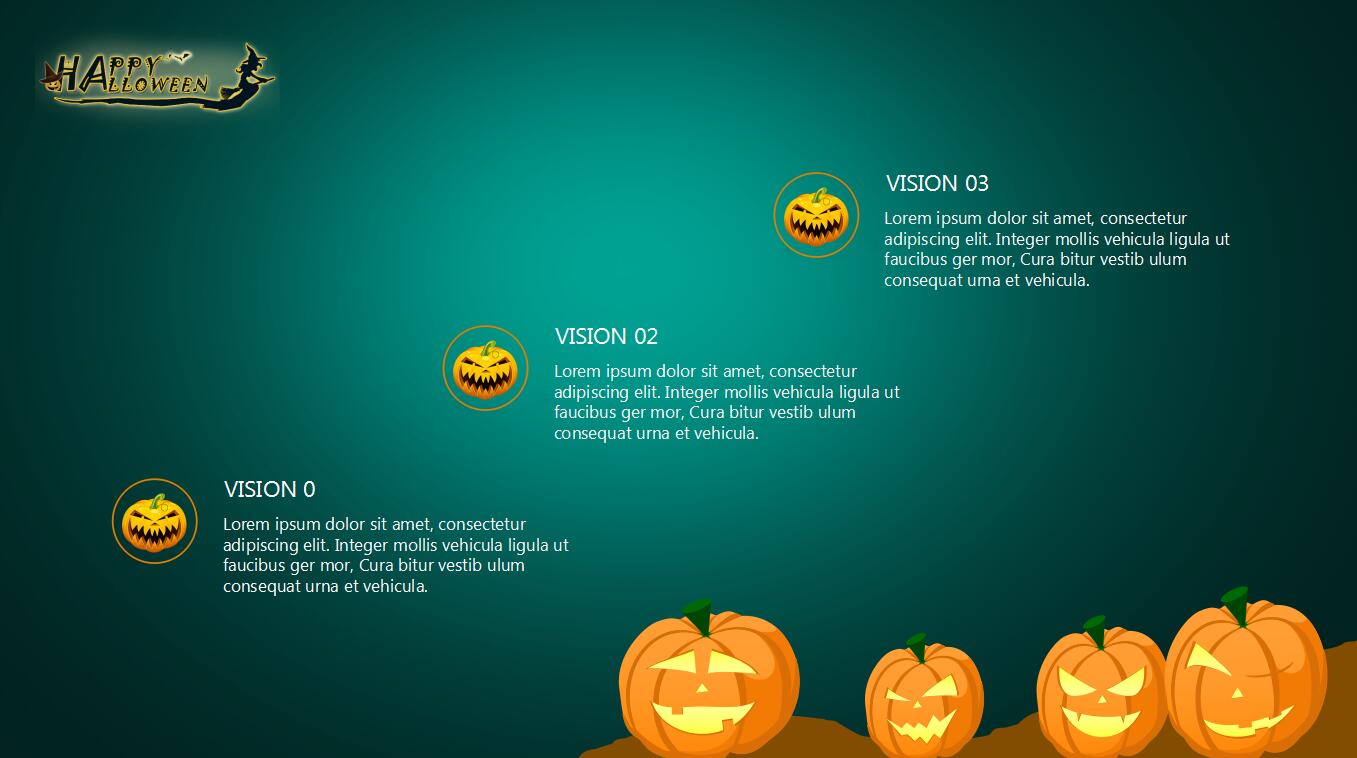 暗黑系简约恐怖英文万圣节活动ppt模板