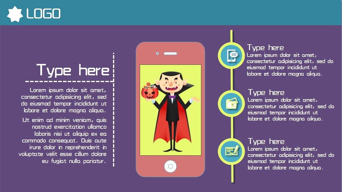 简约英文小清新万圣节工作汇报PPT模板