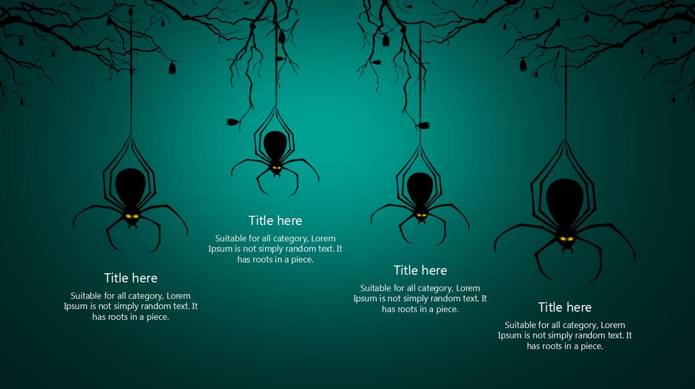 暗黑系简约恐怖英文万圣节活动ppt模板