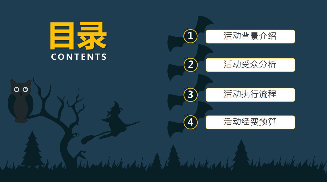 精美简洁创意万圣节活动策划ppt模板