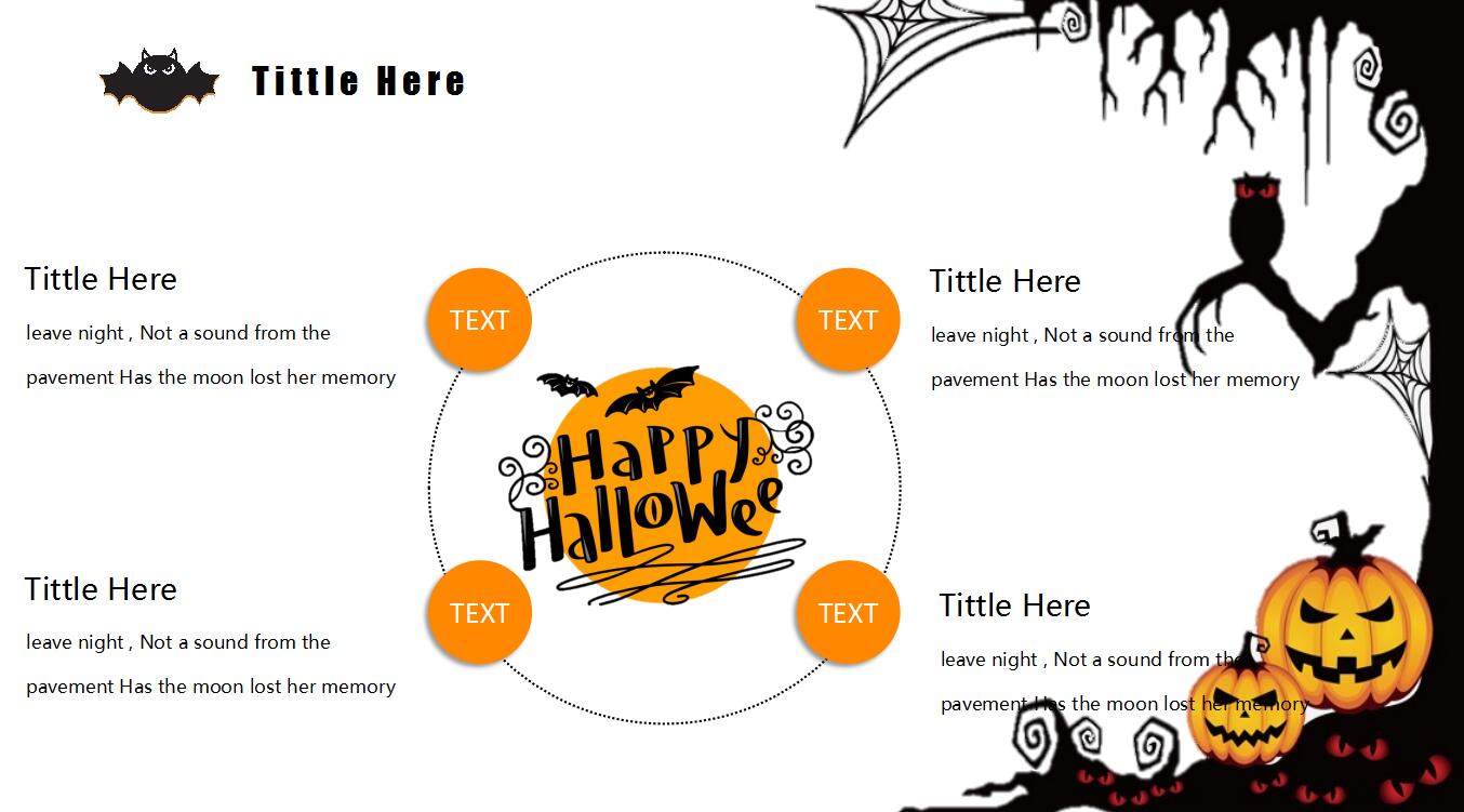 英文卡通简约万圣节主题汇报ppt模板