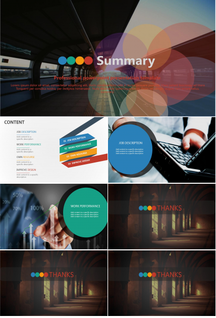 黑色绚丽背景工作述职报告ppt模板