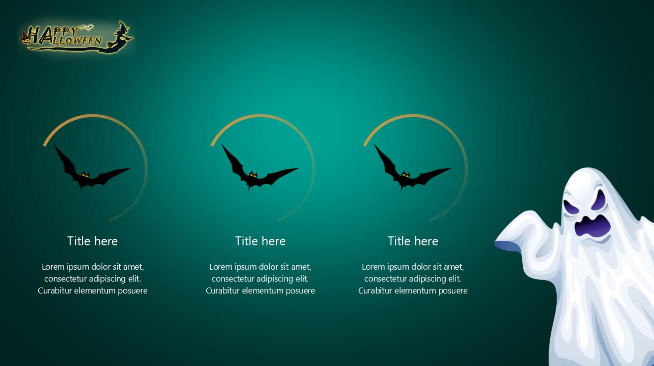 暗黑系简约恐怖英文万圣节活动ppt模板