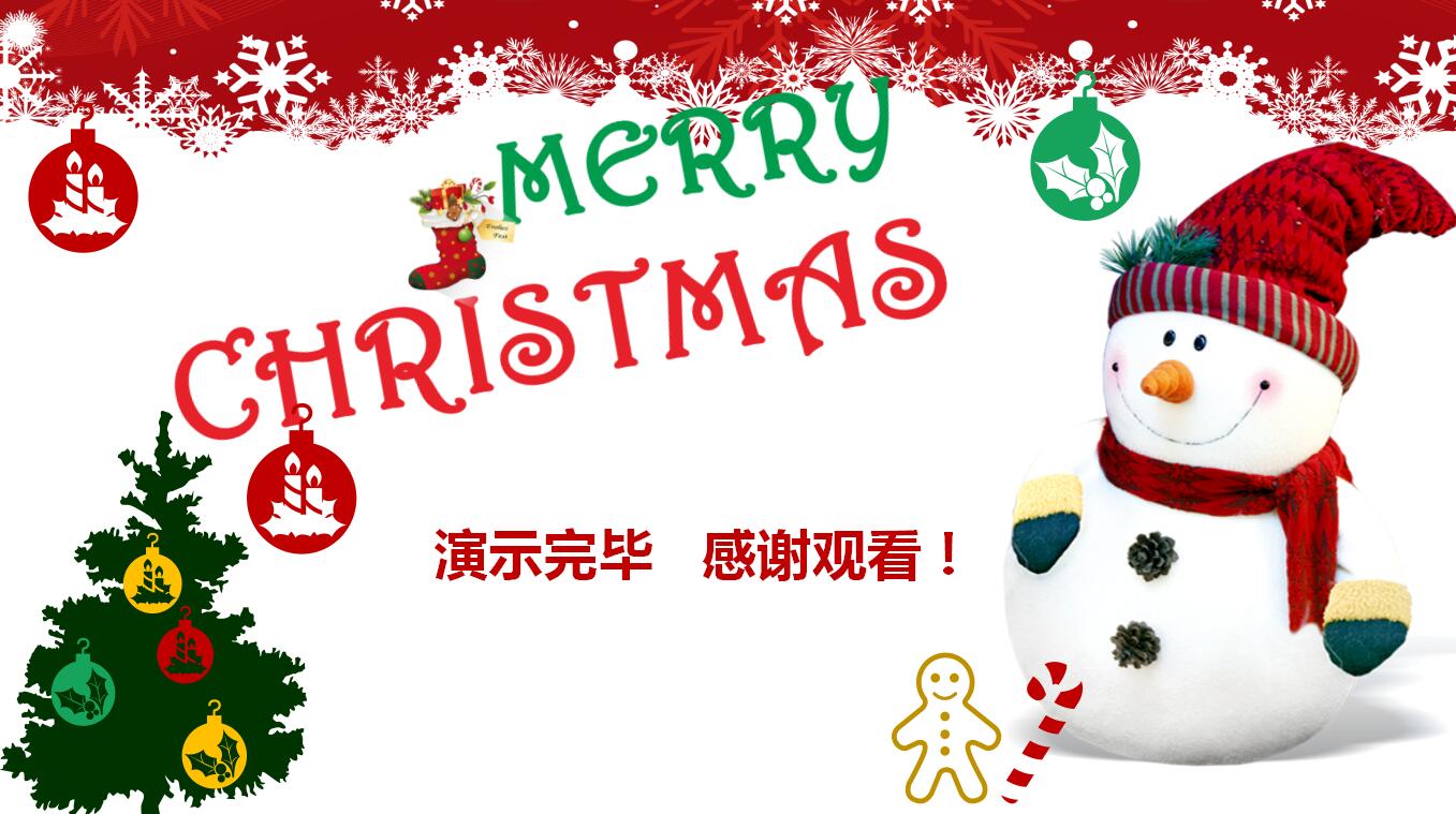 白色经典卡通圣诞节营销活动策划ppt模板