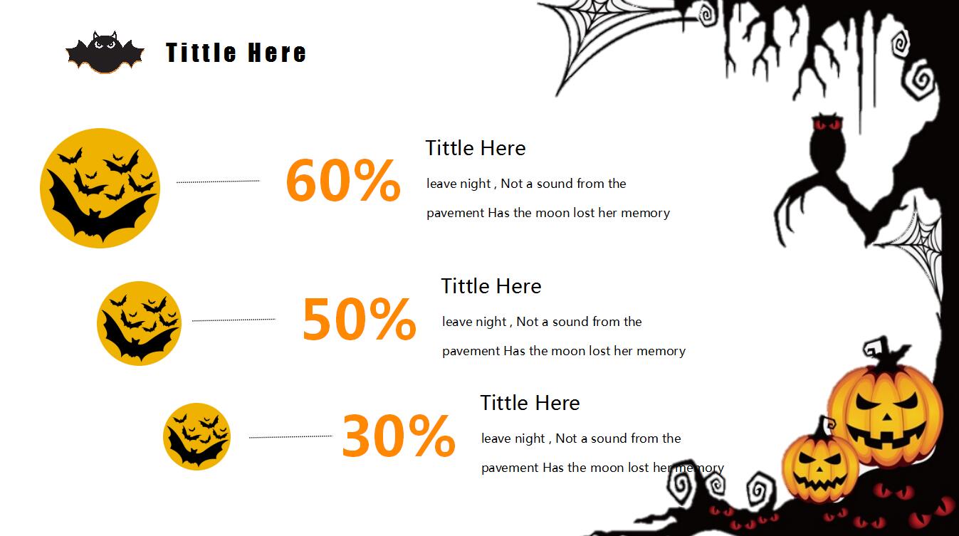英文卡通简约万圣节主题汇报ppt模板