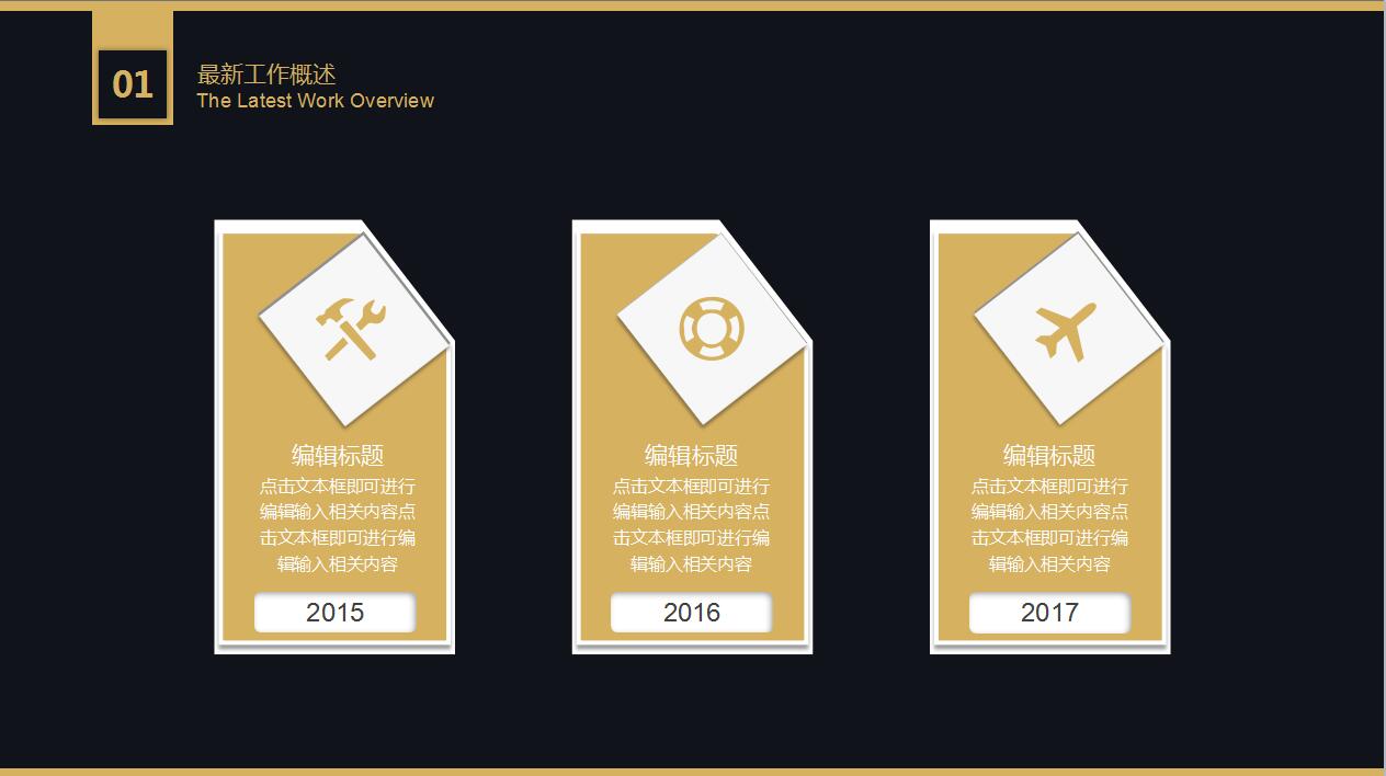 简约黑金商务工作总结年度工作汇报ppt模板