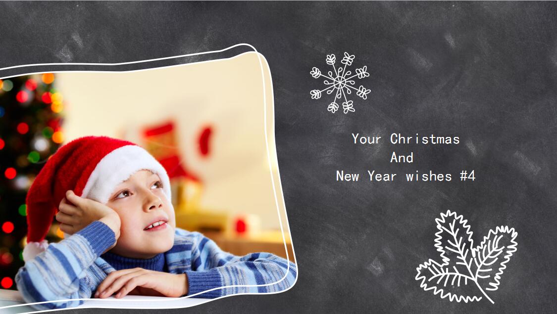 极简时尚圣诞节音乐贺卡PPT模板