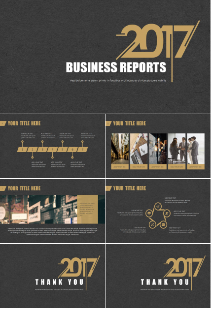 时尚简约黑金商务汇报工作总结ppt模板