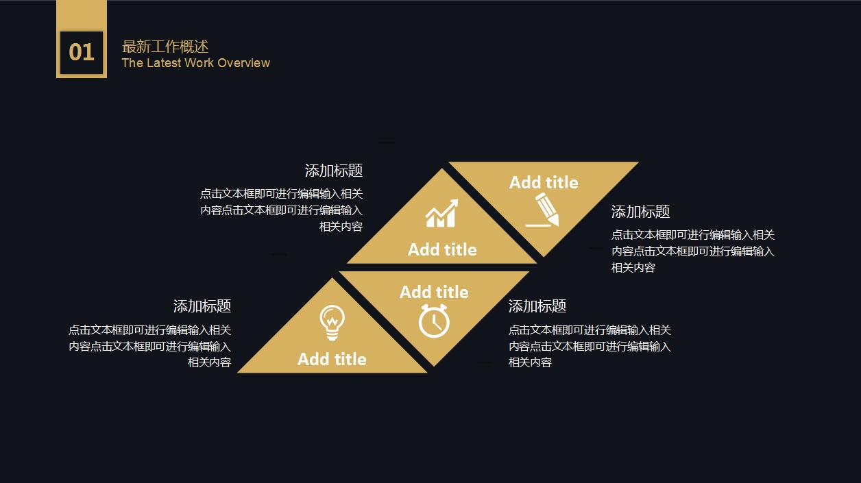 简约大气黑金商务年终工作总结汇报ppt模板