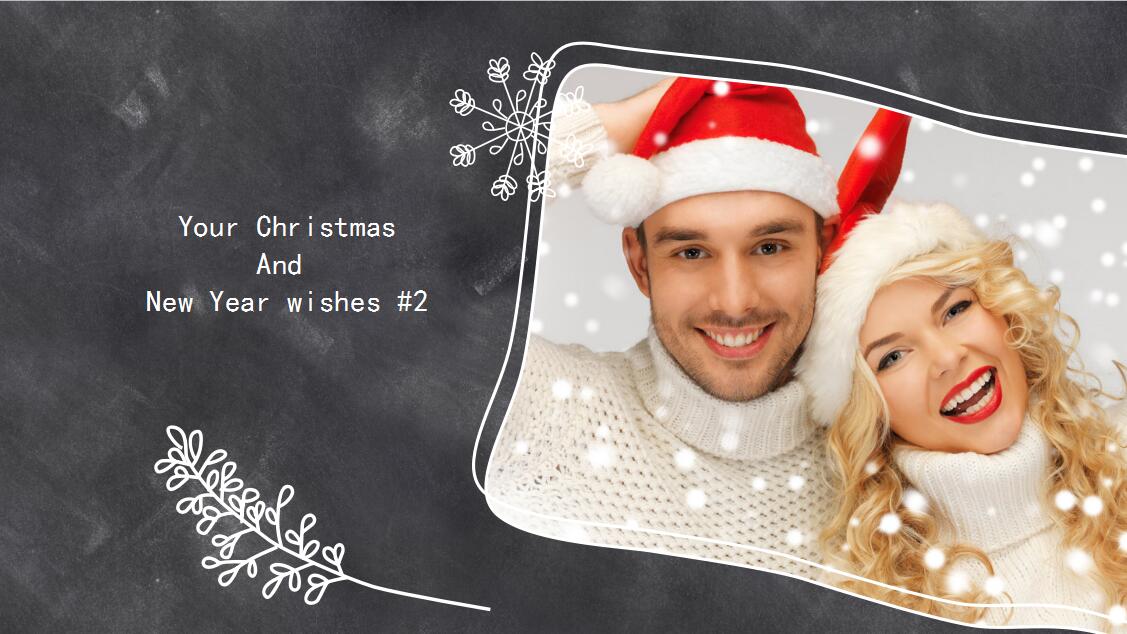 极简时尚圣诞节音乐贺卡PPT模板