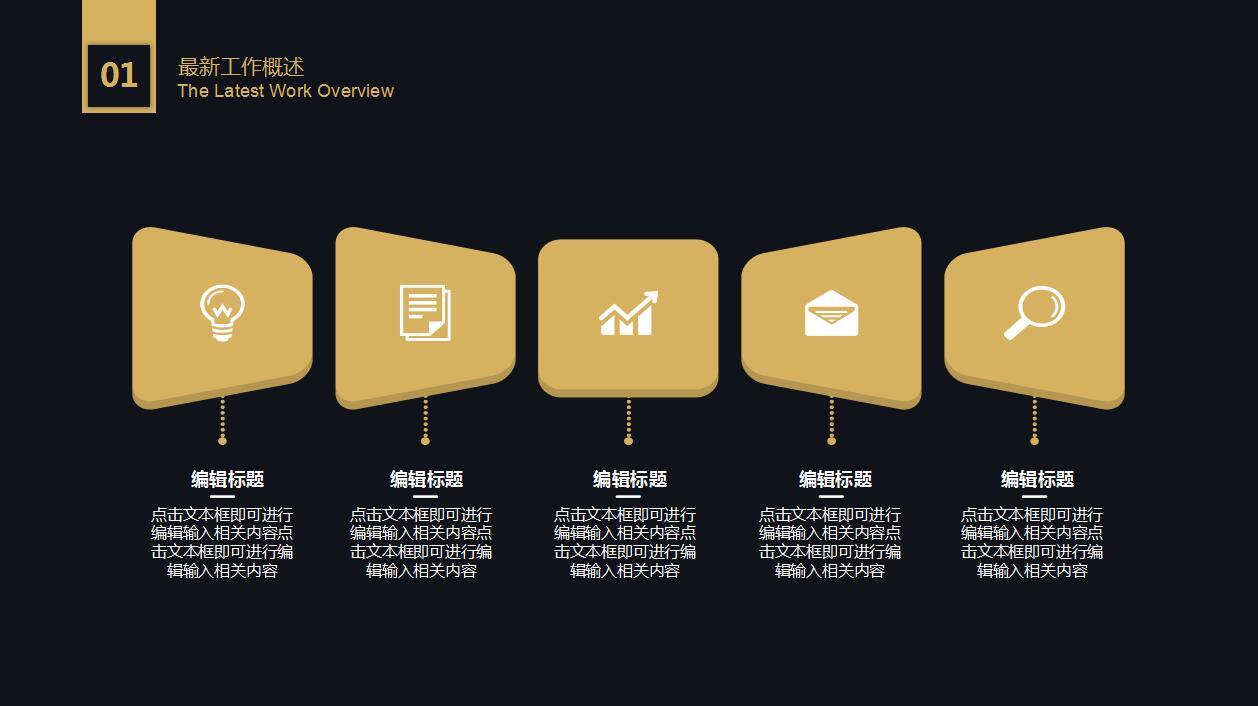 简约大气黑金商务年终工作总结汇报ppt模板
