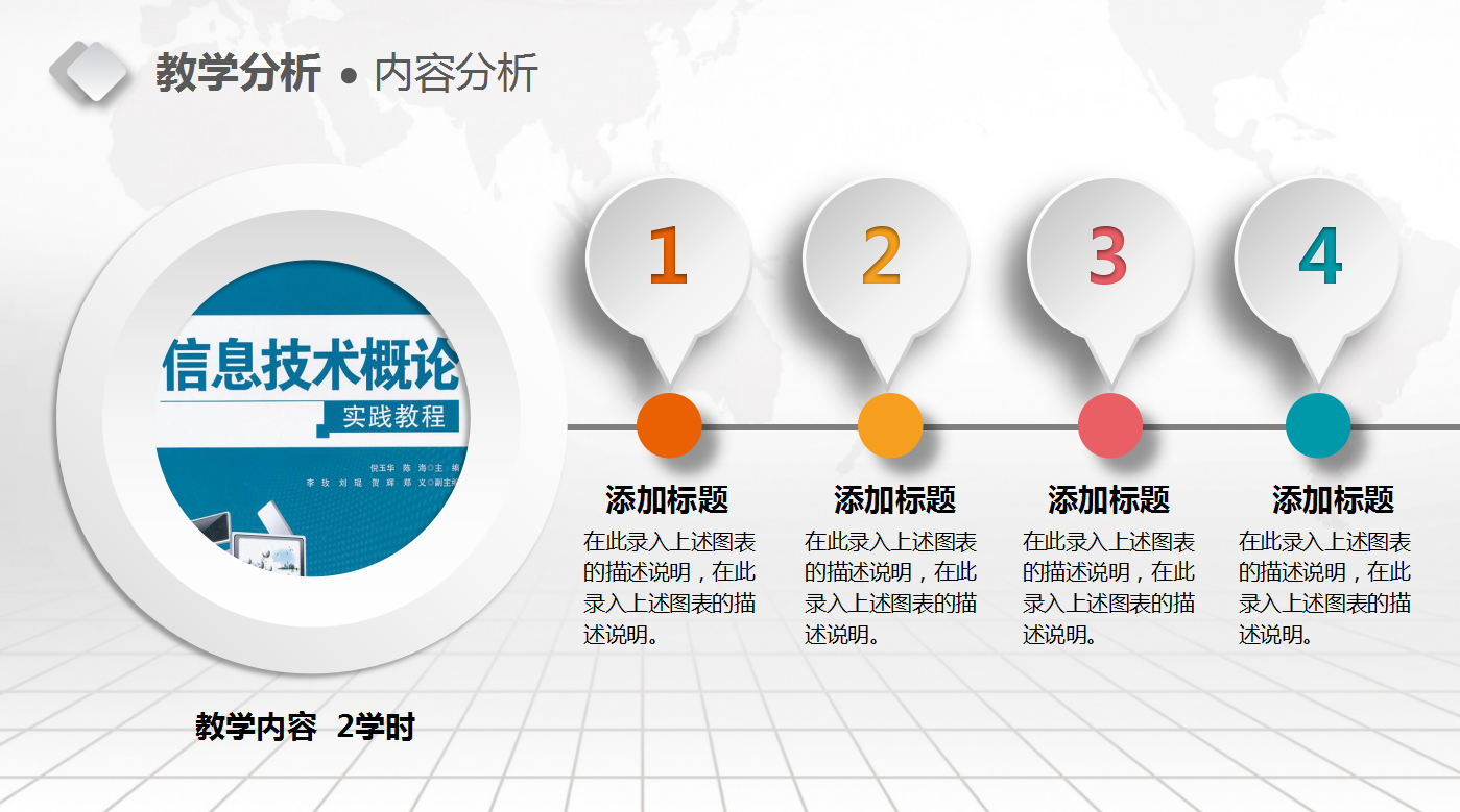 彩色圆圈简约完整框架教学设计ppt模板