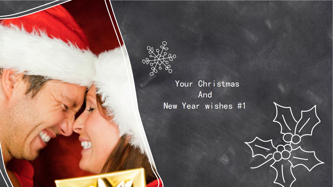 极简时尚圣诞节音乐贺卡PPT模板