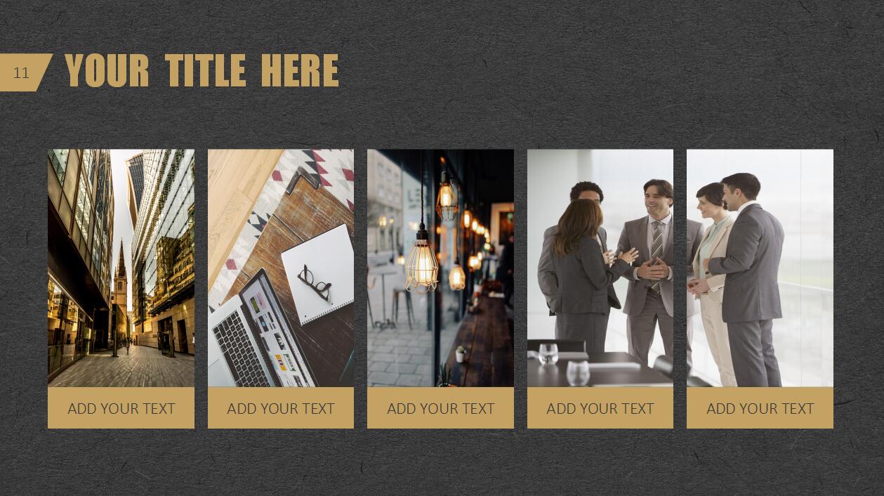 时尚简约黑金商务汇报工作总结ppt模板