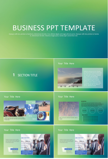 绿色小清新时尚商务汇报PPT模板