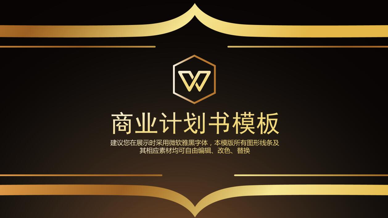 创意高端黑金商业计划书工作汇报ppt模板