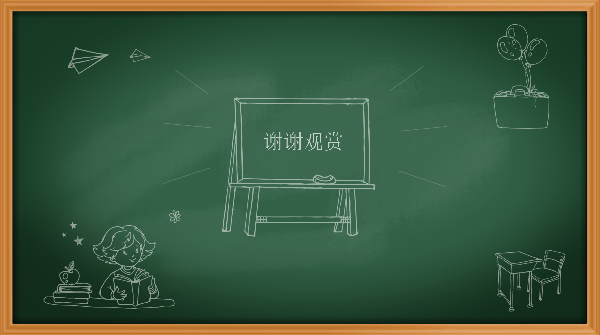 绿色黑板卡通教师教学ppt模板